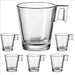 Cia&Co Pack de 6 Tazas de Café Pequeñas de Cristal Templado (8 cl). Vasos de Vidrio Transparente Ideales para Espresso y Cortado, Resistentes a Golpes, Aptas para Microondas. Cia&Co - frontal