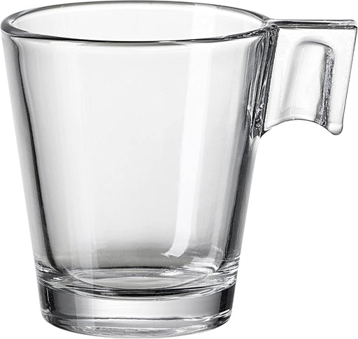 Cia&Co Pack de 6 Tazas de Café Pequeñas de Cristal Templado (8 cl). Vasos de Vidrio Transparente Ideales para Espresso y Cortado, Resistentes a Golpes, Aptas para Microondas. Cia&Co - pack