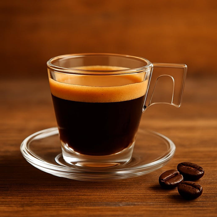 Cia&Co Pack de 6 Tazas de Café Pequeñas de Cristal Templado (8 cl). Vasos de Vidrio Transparente Ideales para Espresso y Cortado, Resistentes a Golpes, Aptas para Microondas. Cia&Co - uso