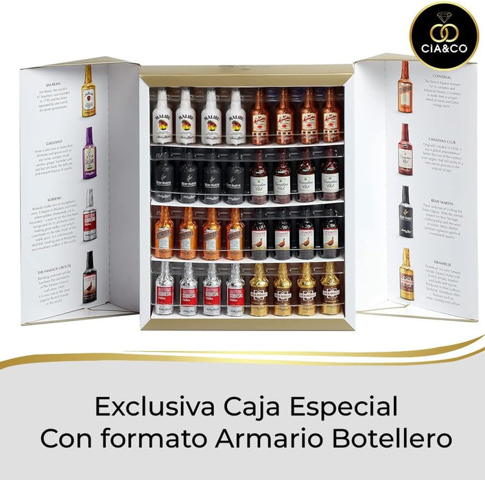 Cia&Co Pack Gourmet: 64 Bombones de Licor Anthon Berg (1kg) y Jamón Serrano Gran Reserva. Un regalo original con caja especial y tarjeta personalizada incluida. Cia&Co - presentacion