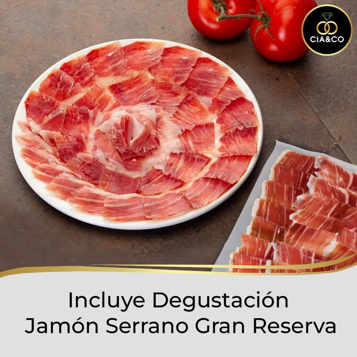 Cia&Co Pack Gourmet: 64 Bombones de Licor Anthon Berg (1kg) y Jamón Serrano Gran Reserva. Un regalo original con caja especial y tarjeta personalizada incluida. Cia&Co - uso
