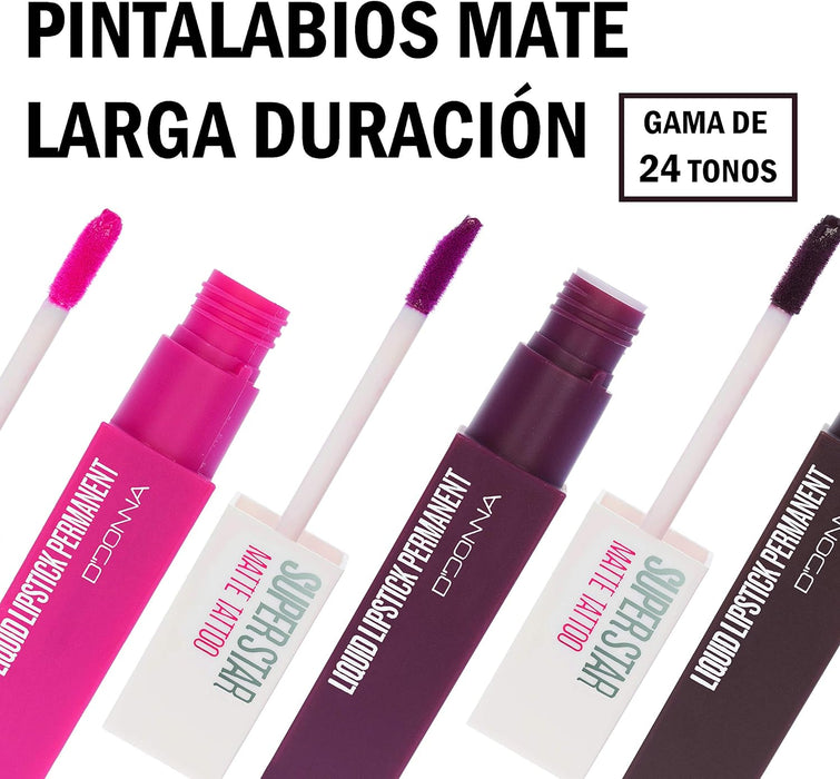 Cia&Co Set de 3 Labiales Líquidos Super Star Matte (Gama Nude II): Amplía tu colección de nudes con tres nuevos tonos de larga duración y acabado mate perfecto. Cia&Co - detalle