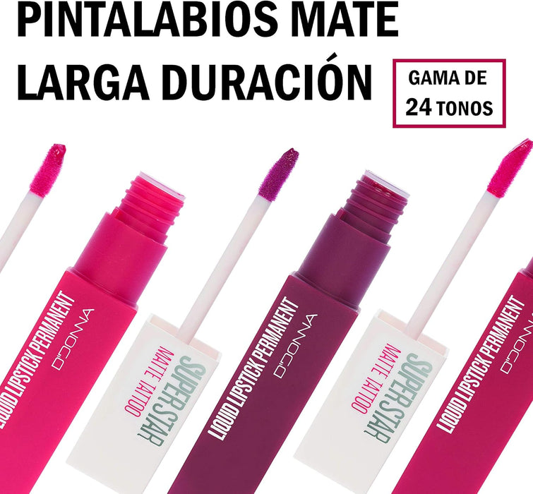 Cia&Co Set de 3 Labiales Líquidos Super Star Matte (Gama Rojos II): Explora nuevas tonalidades de rojo con este pack de labiales fijos con acabado mate y alta pigmentación. Cia&Co - detalle