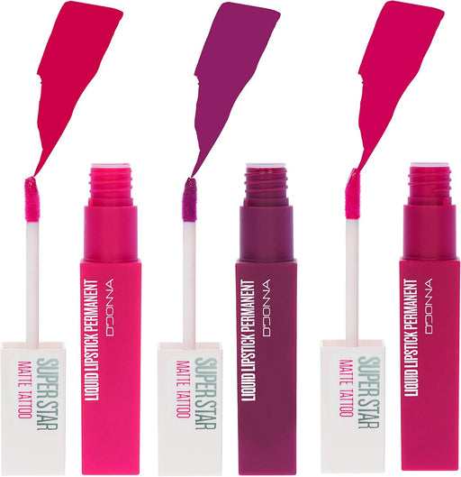 Cia&Co Set de 3 Labiales Líquidos Super Star Matte (Gama Rojos II): Explora nuevas tonalidades de rojo con este pack de labiales fijos con acabado mate y alta pigmentación. Cia&Co - pack