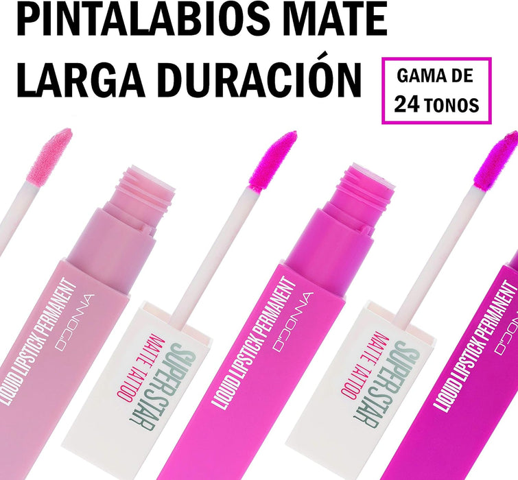 Cia&Co Set de 3 Labiales Líquidos Super Star Matte (Gama Rosas): Consigue unos labios rosados perfectos con este pack de larga duración, acabado mate y alta pigmentación. Cia&Co - detalle