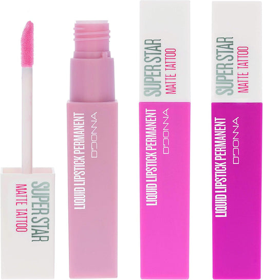 Cia&Co Set de 3 Labiales Líquidos Super Star Matte (Gama Rosas): Consigue unos labios rosados perfectos con este pack de larga duración, acabado mate y alta pigmentación. Cia&Co - frontal