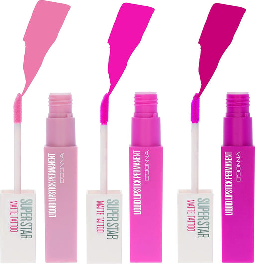 Cia&Co Set de 3 Labiales Líquidos Super Star Matte (Gama Rosas): Consigue unos labios rosados perfectos con este pack de larga duración, acabado mate y alta pigmentación. Cia&Co - pack