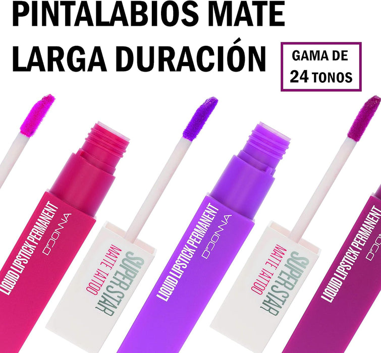 Cia&Co Set de 3 Labiales Líquidos Super Star Matte (Gama Violetas): Luce unos labios atrevidos y magnéticos con este pack de larga duración y acabado mate. Cia&Co - detalle