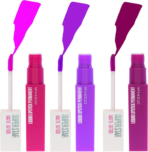Cia&Co Set de 3 Labiales Líquidos Super Star Matte (Gama Violetas): Luce unos labios atrevidos y magnéticos con este pack de larga duración y acabado mate. Cia&Co - pack