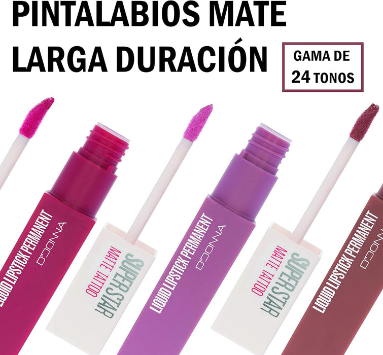 Cia&Co Set de 3 Labiales Líquidos Super Star Matte (Nude Pastel I): Descubre la delicadeza de los tonos nude pastel con este pack de labiales fijos y acabado mate. Cia&Co - detalle