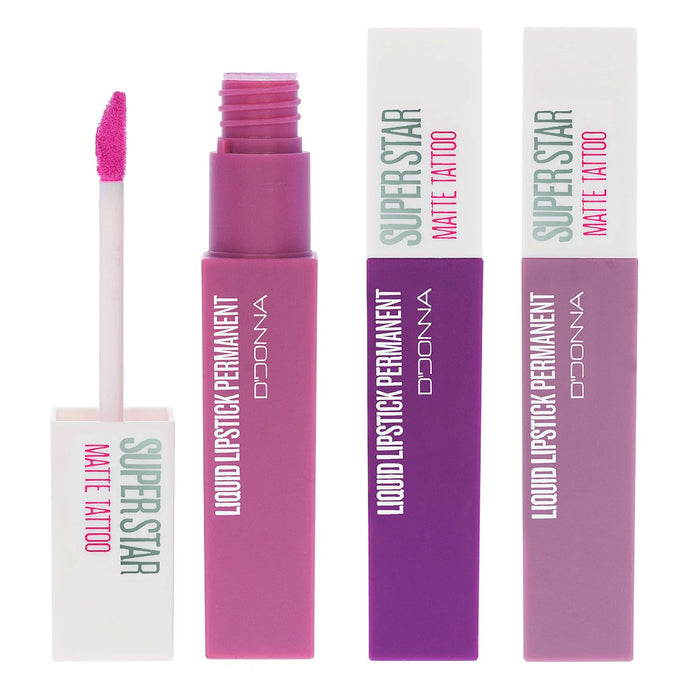 Cia&Co Set de 3 Labiales Líquidos Super Star Matte (Nude Pastel II): Tres nuevos tonos nude pastel para un look sofisticado, con una fórmula permanente y mate. Cia&Co - frontal