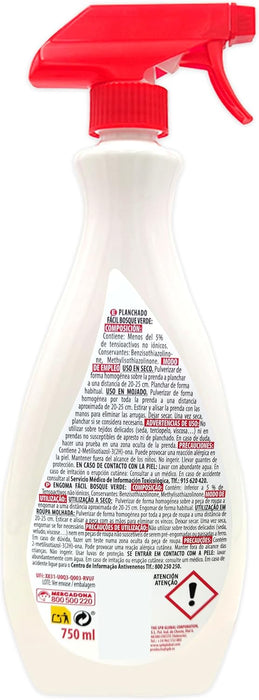 Cia&Co Spray Planchado Fácil con Pulverizador (Pack 2x750ml). Antiarrugas para ropa con efecto apresto que elimina arrugas y olores, con o sin plancha. Cia&Co - presentacion