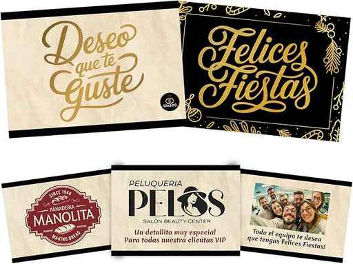 Cia&Co Tarjeta Regalo Personalizada para Cestas y Lotes: Añade tu mensaje, foto o logo en una tarjeta de alta calidad y haz que tu regalo sea inolvidable. Cia&Co - frontal