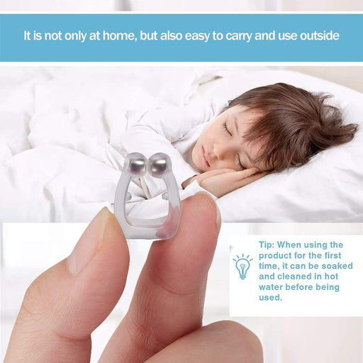 Clip Nasal Magnético Anti-Ronquidos de Silicona Cia&Co. Dispositivo reutilizable y discreto que ayuda a reducir los ronquidos mejorando el flujo de aire para un sueño reparador y silencioso. Cia&Co - pack