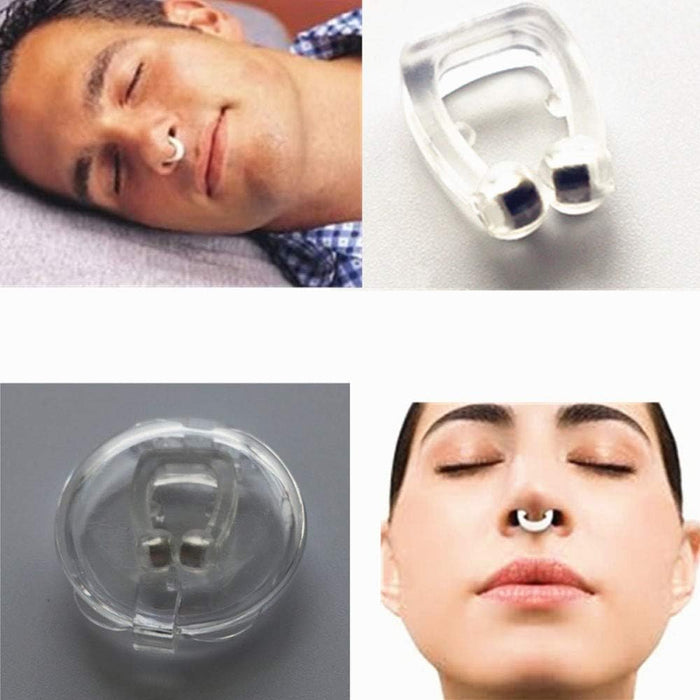 Clip Nasal Magnético Anti-Ronquidos de Silicona, Dispositivo para Dejar de Roncar. Solución cómoda y reutilizable para mejorar la respiración y garantizar un sueño reparador. Cia&Co - pack