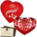 Corazón con 200g de Bombones LINDT LINDOR de Chocolate con Leche. Un regalo para San Valentín con tarjeta personalizada Cia&Co y caja reutilizable en forma de corazón. Cia&Co - frontal