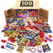Mega Box de 100 Chuches, Caramelos y Golosinas de Cia&Co. Un surtido variado y envuelto individualmente, ideal para rellenar piñatas o preparar hasta 10 bolsas de cumpleaños. Cia&Co - detalle