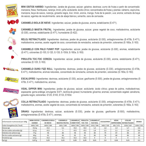 Mega Box de 200 Chuches, Caramelos y Golosinas de Cia&Co. Un maxi surtido para grandes fiestas, ideal para rellenar piñatas o preparar hasta 20 bolsas de cumpleaños. Cia&Co - pack