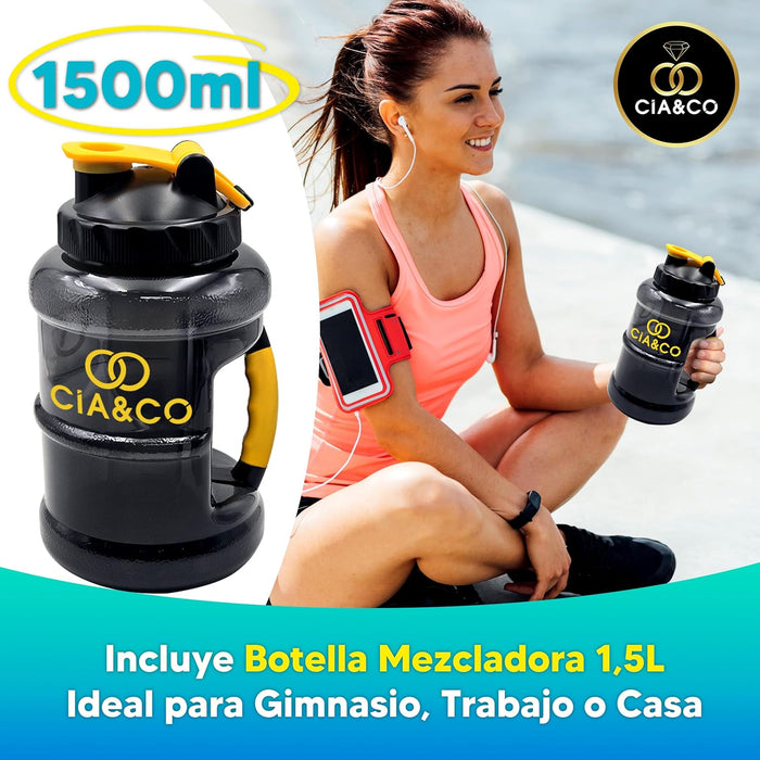 Mega Pack Bolero con 78 sabores distintos (78x9g) y Botella Negra de 1.5L. Bebida instantánea sin azúcar, enriquecida con Vitamina C y Stevia. Incluye 50 Pepitas Saludables Cia&Co. Cia&Co - detalle