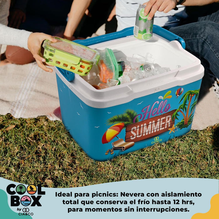 Nevera Portátil Rígida Coll-Box de Cia&Co (25L). Un cooler de alto rendimiento que mantiene el frío hasta 30 horas, con gran capacidad y diseños modernos para el verano 2025. Cia&Co - presentacion