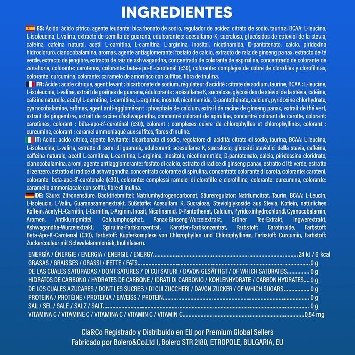 Pack 20 Sobres Bolero ENERGY con sabores variados. Bebida energética en polvo sin azúcar con Taurina, Cafeína Natural y Vitaminas del grupo B. Incluye 50 Pepitas Saludables Cia&Co. Cia&Co - presentacion