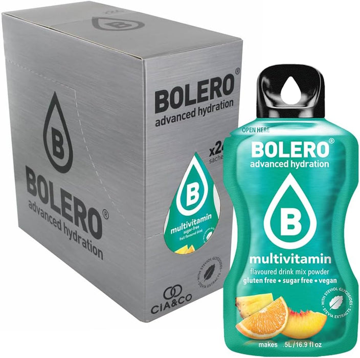 Pack Bolero Multivitaminas (24 sobres) con Botella Shaker: El kit completo para tu hidratación funcional, con sabor a frutas, sin azúcar y con un plus de vitaminas. Cia&Co - zoom
