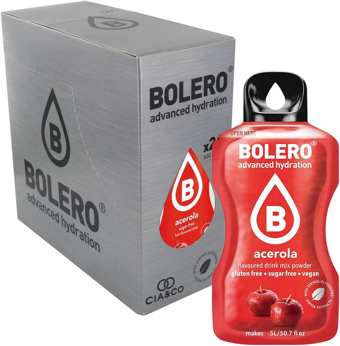 Pack Bolero Sabor Acerola (24 sobres) con Botella Shaker Cia&Co: El kit definitivo para una hidratación funcional y sin azúcar, con el poder de la superfruta. Cia&Co - zoom