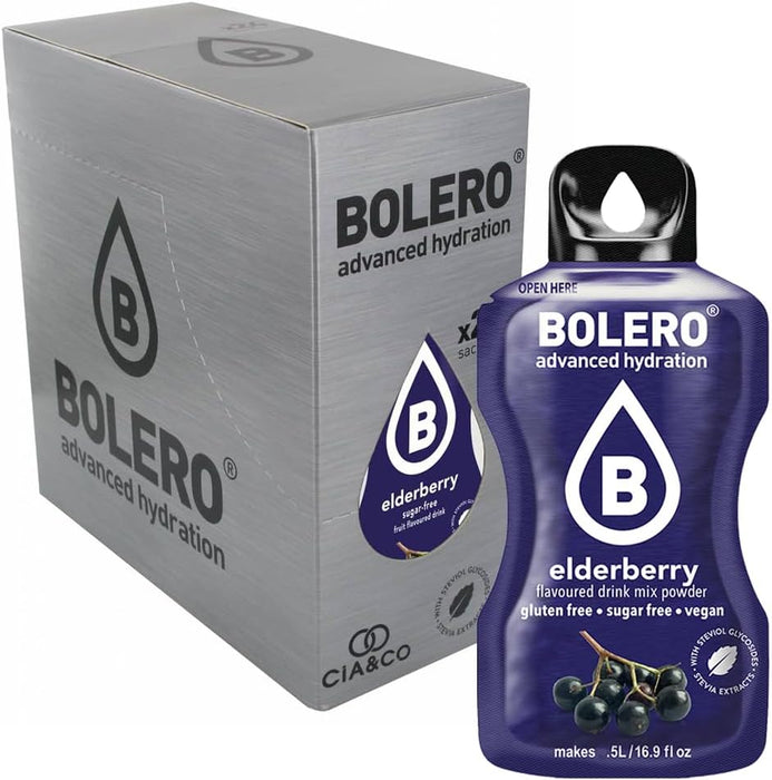 Pack Bolero Sabor Bayas de Saúco (24 sobres) con Botella Shaker: El kit completo para disfrutar de la bebida más sofisticada y sin azúcar donde quieras. Cia&Co - zoom