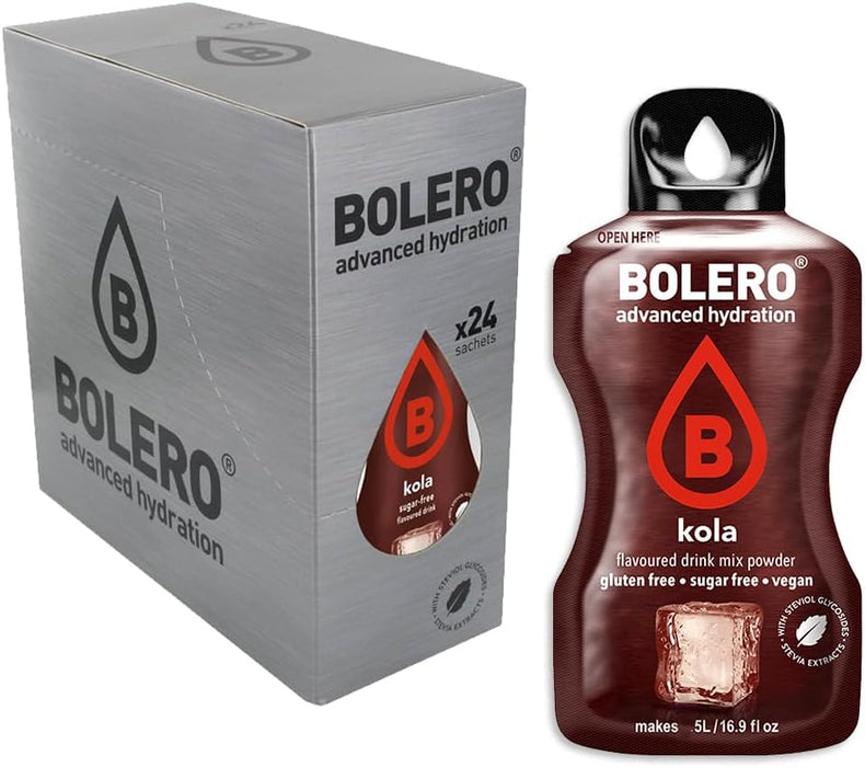 Pack Bolero Sabor Cola (24 sobres) con Botella Shaker Cia&Co: El kit todo en uno para disfrutar de tu refresco de cola sin azúcar en cualquier momento y lugar. Cia&Co - zoom