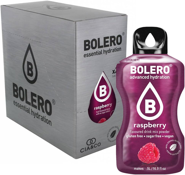 Pack Bolero Sabor Frambuesa (24 sobres) con Botella Shaker Cia&Co: El kit completo para disfrutar de tu bebida de frutos rojos sin azúcar, en casa o donde vayas. Cia&Co - zoom