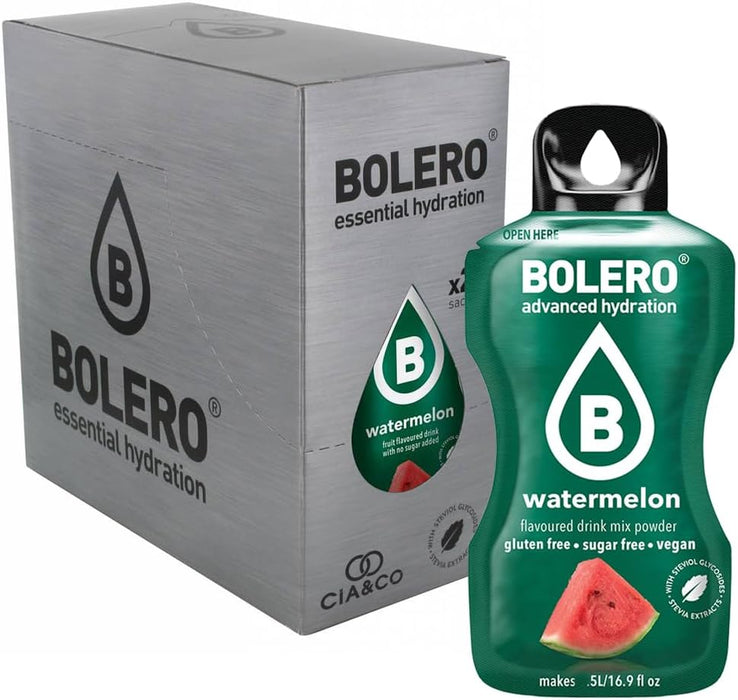 Pack Bolero Sabor Sandía (24 sobres) con Botella Shaker Cia&Co: El kit todo en uno para disfrutar del refresco más veraniego sin azúcar donde y cuando quieras. Cia&Co - zoom