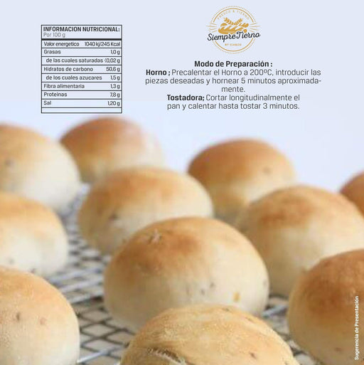 Pack de 10 Molletes XXL de Pan Precocido SiempreTierno (1kg), Pan de Larga Duración. Disfruta de molletes tiernos y suaves en minutos, sin necesidad de frío o congelación. Cia&Co - pack