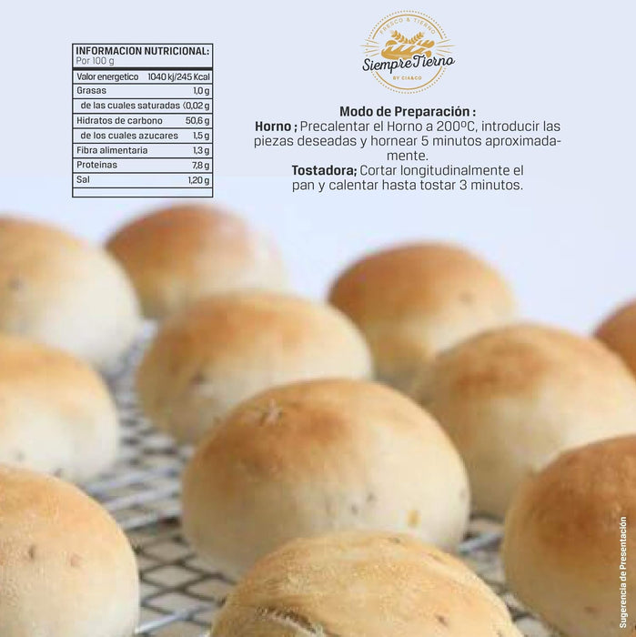 Pack de 10 Molletes XXL de Pan Precocido SiempreTierno (1kg), Pan de Larga Duración. Disfruta de molletes tiernos y suaves en minutos, sin necesidad de frío o congelación. Cia&Co - pack