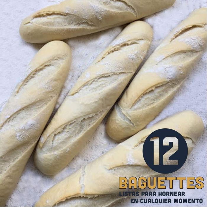 Pack de 12 Baguettes de Pan Precocido SiempreTierno (1.32kg), Pan de Larga Duración. Disfruta de pan recién hecho en minutos, tierno y crujiente, sin necesidad de frío o congelación. Cia&Co - uso