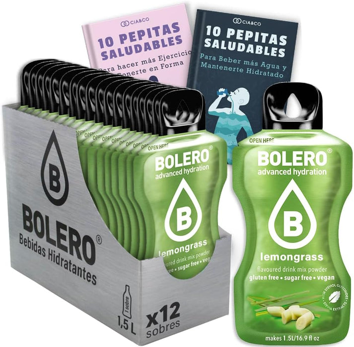 Pack de 12 Bebidas Bolero Sabor Citronela Sin Azúcar: Descubre el sabor más original y refrescante con 20 Pepitas Saludables Cia&Co de regalo. Cia&Co - frontal