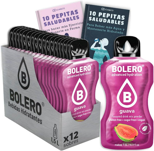 Pack de 12 Bebidas Bolero Sabor Guayaba Sin Azúcar: Descubre el sabor más exótico y tropical sin remordimientos, con 20 Pepitas Saludables Cia&Co. Cia&Co - frontal