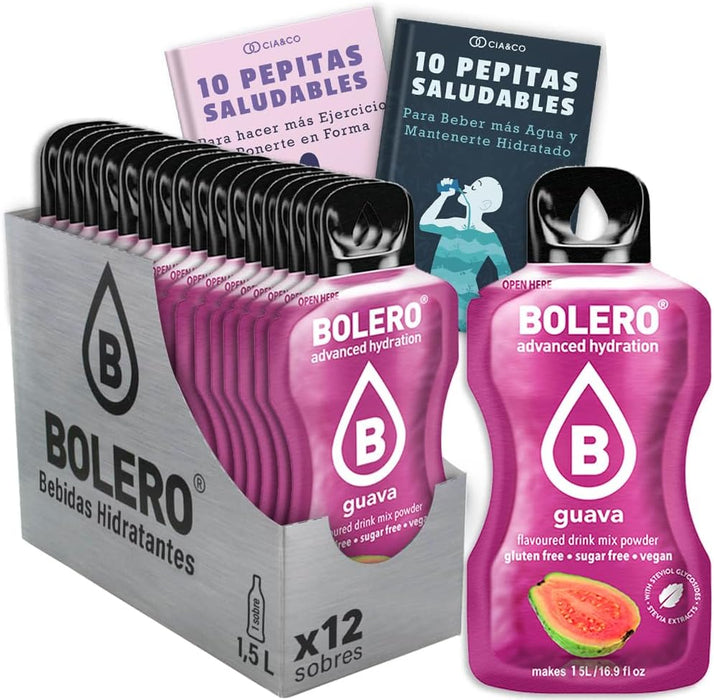 Pack de 12 Bebidas Bolero Sabor Guayaba Sin Azúcar: Descubre el sabor más exótico y tropical sin remordimientos, con 20 Pepitas Saludables Cia&Co. Cia&Co - frontal