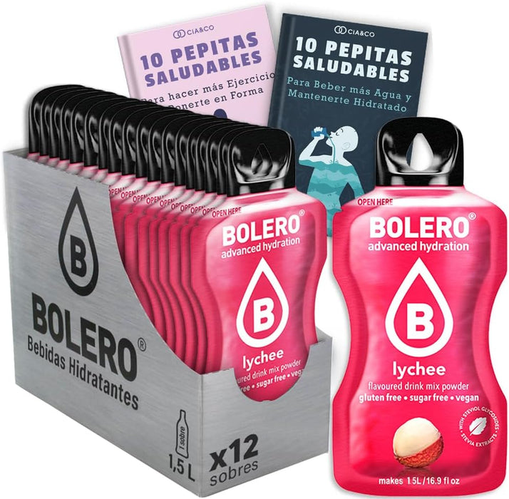 Pack de 12 Bebidas Bolero Sabor Lichi Sin Azúcar: Descubre el sabor más elegante y floral sin remordimientos, con 20 Pepitas Saludables Cia&Co. Cia&Co - frontal