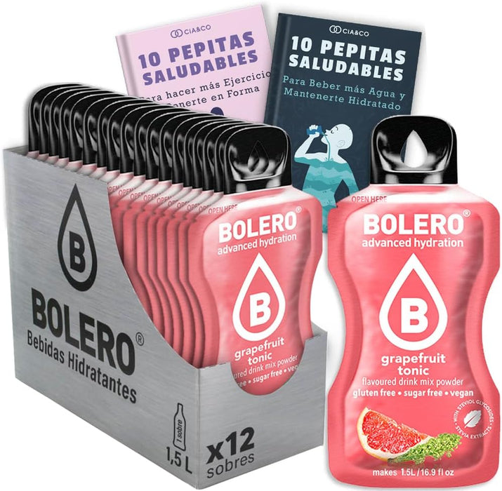 Pack de 12 Bebidas Bolero Sabor Pomelo Tónica, el toque amargo y cítrico que buscabas. Una opción saludable y sin azúcar para tus momentos de relax. Cia&Co - frontal
