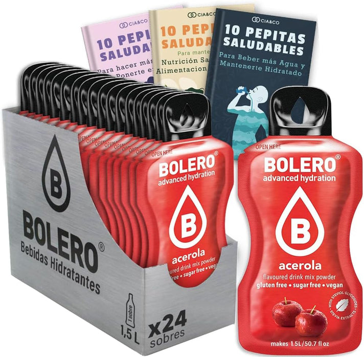 Pack de 24 Bebidas Bolero Sabor Acerola Sin Azúcar: Descubre el poder de la superfruta en una bebida refrescante, con 30 Pepitas Saludables Cia&Co. Cia&Co - frontal
