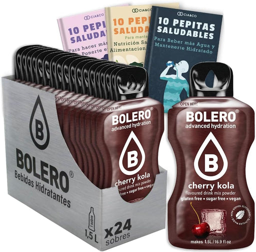 Pack de 24 Bebidas Bolero Sabor Cereza Cola Sin Azúcar: La fusión perfecta de dos clásicos en una bebida saludable, con 30 Pepitas Saludables Cia&Co. Cia&Co - frontal