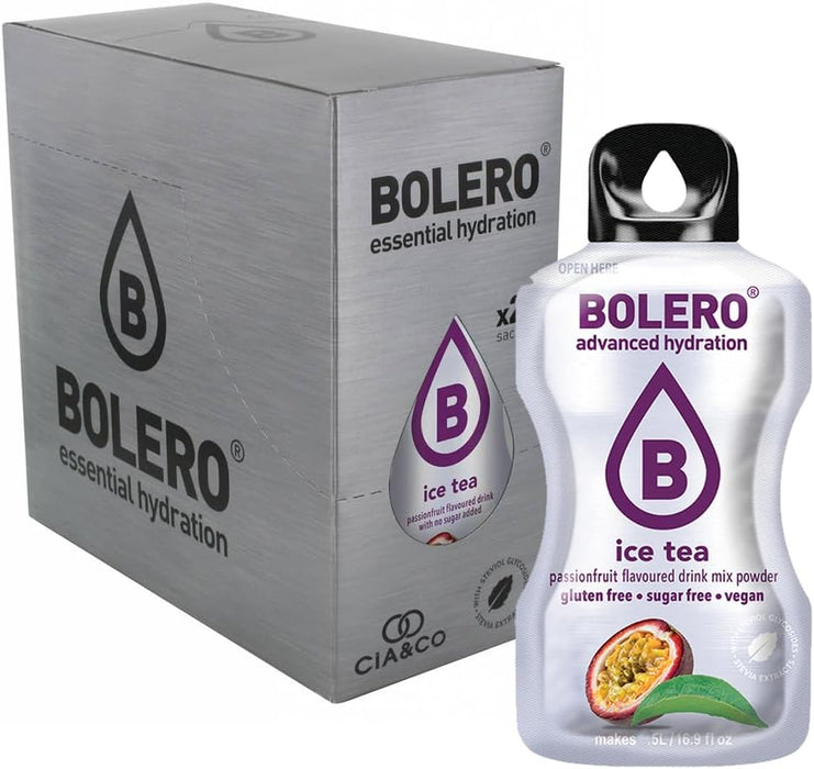 Pack de 24 Bebidas Bolero Sabor Té Helado con Fruta de la Pasión: Un refresco exótico y sin azúcar, con 30 Pepitas Saludables Cia&Co de regalo. Cia&Co - extra