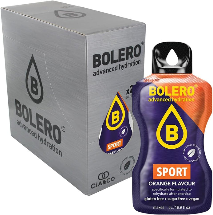 Pack de 24 Bebidas Bolero Sport Naranja Isotónico: La bebida sin azúcar para deportistas que rehidrata y repone sales, con 30 Pepitas Saludables Cia&Co. Cia&Co - extra