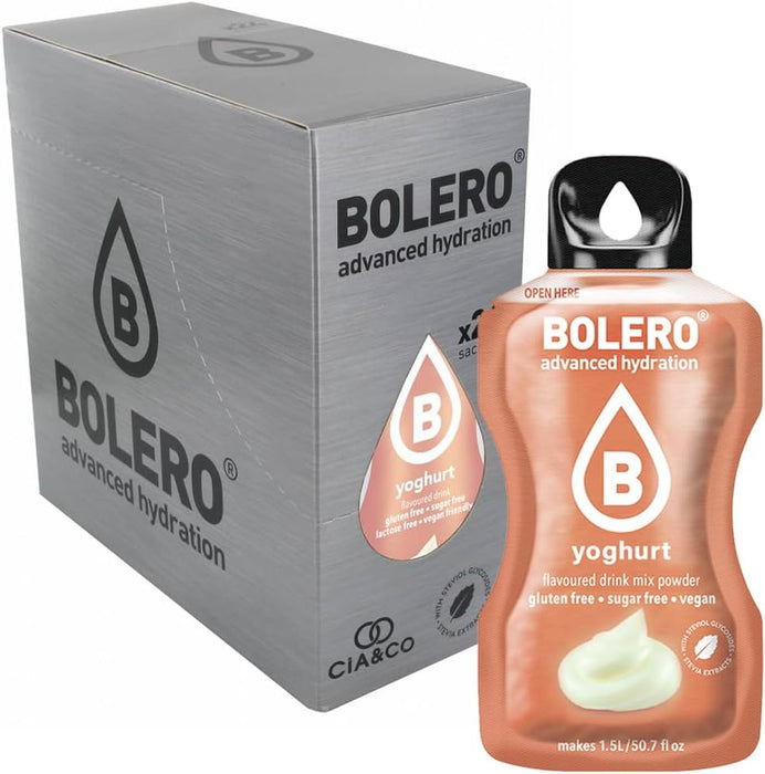 Pack de 24 sobres de Bolero Yogurt, una bebida sin azúcar con un sabor ácido y cremoso. Incluye 30 Pepitas Saludables de Cia&Co para potenciar tu bienestar. Cia&Co - extra
