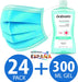 Pack de protección Cia&Co con 24 mascarillas higiénicas The Pink House y 1 gel hidroalcohólico Babaria de 300 ml. Protección completa con materiales no tóxicos. Cia&Co - pack