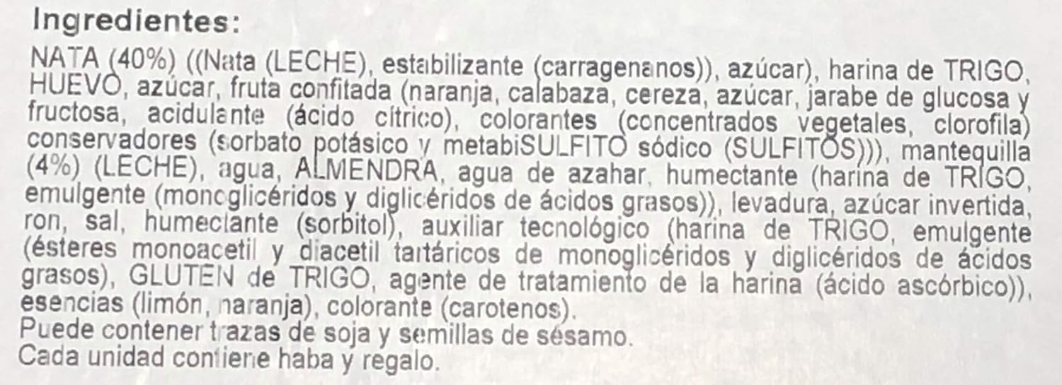 Roscón de Reyes XL Cia&Co Relleno de Nata 100% (750g): El postre premiado en 2023, con ingredientes premium, corona y sorpresas para 8 raciones inolvidables. Cia&Co - ingredientes