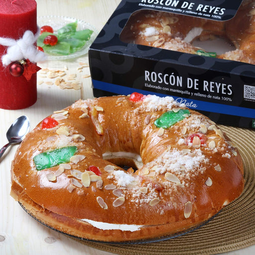 Roscón de Reyes XL Cia&Co Relleno de Nata 100% (750g): El postre premiado en 2023, con ingredientes premium, corona y sorpresas para 8 raciones inolvidables. Cia&Co - pack