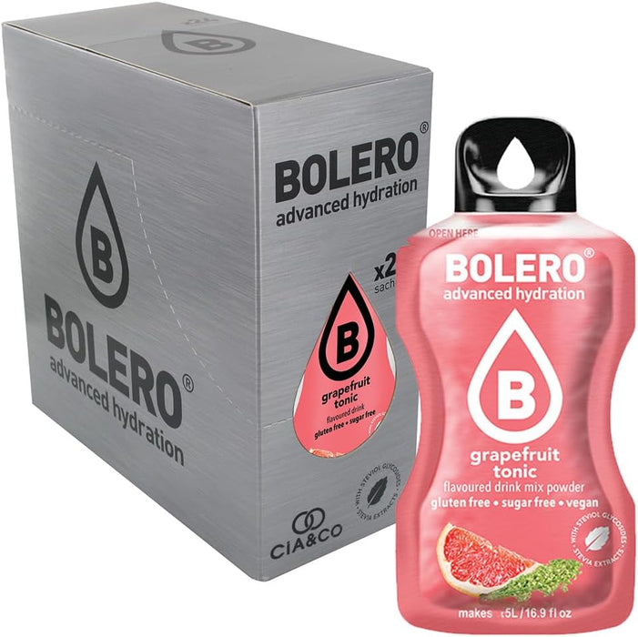 Super Pack Bolero Pomelo Tónica: 24 sobres sin azúcar, 50 Pepitas Saludables y botella mezcladora. La elección premium para una hidratación con estilo. Cia&Co - zoom