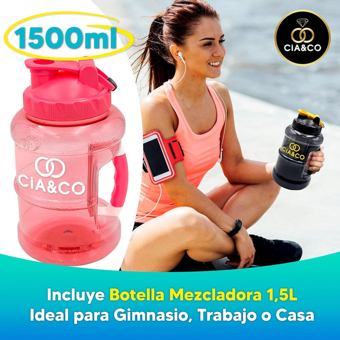 Surtido de 78 Sobres de Bebida Bolero Mix (78x9g) con Botella Rosa de 1.5L. Fórmula saludable sin azúcar, sin gluten y con Vitamina C. Incluye 50 Pepitas Saludables Cia&Co. Cia&Co - detalle