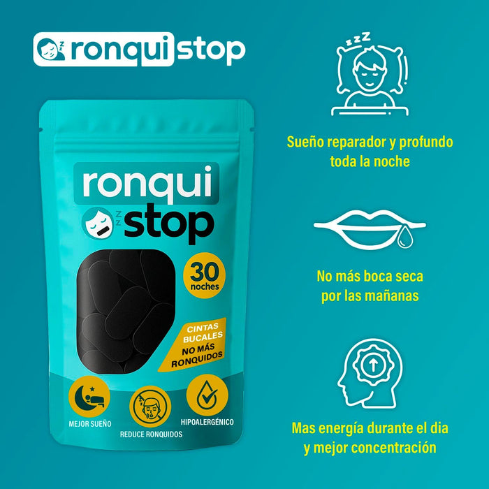 Tiras Antironquidos RoquiSTOP de Cia&Co, 30 Unidades para 30 noches. Adhesivo hipoalergénico para evitar ronquidos, favorecer la respiración nasal y mejorar el descanso. Cia&Co - ingredientes